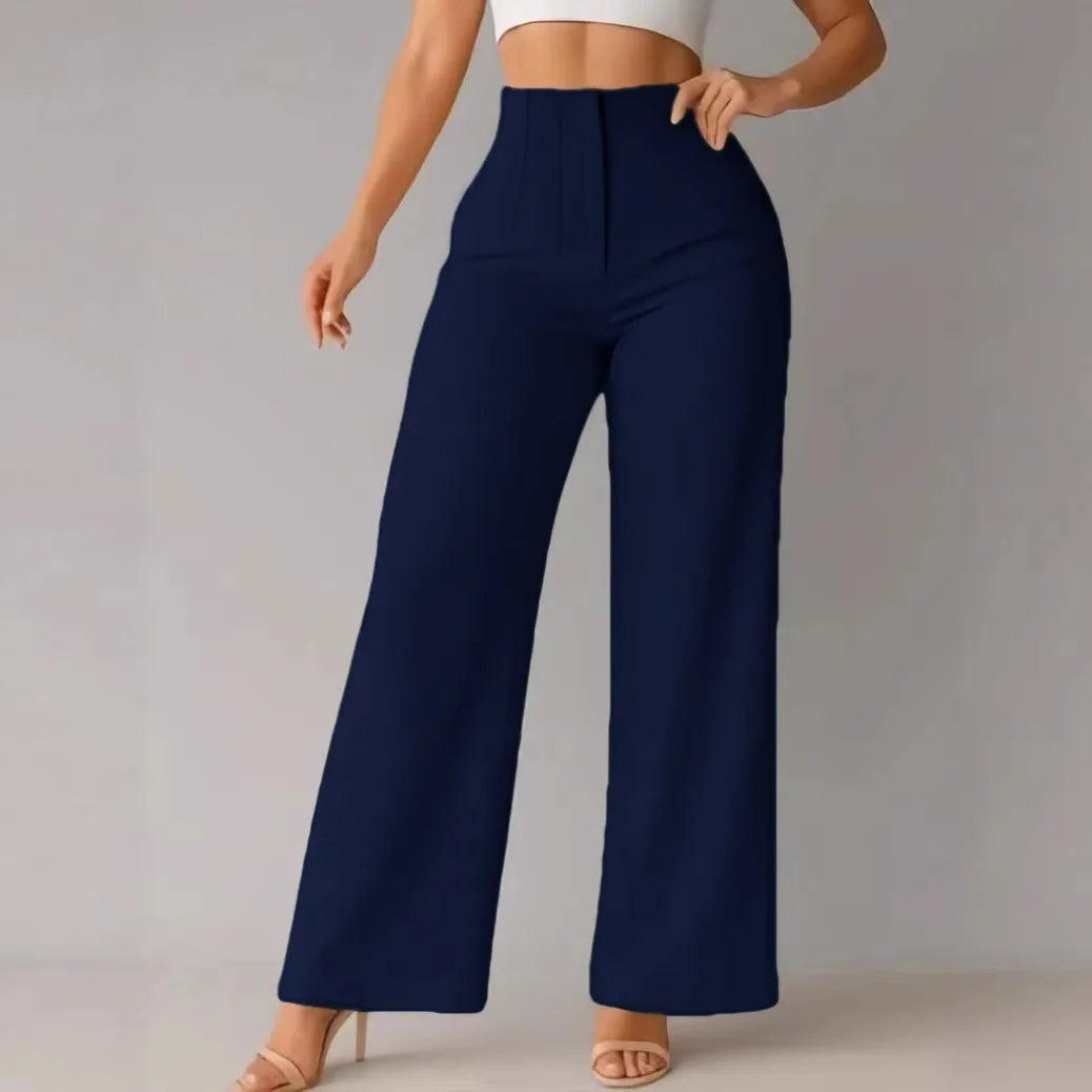Women's Wide-Leg Pants Broad Upper Edge Front Pleats – Client Meeting