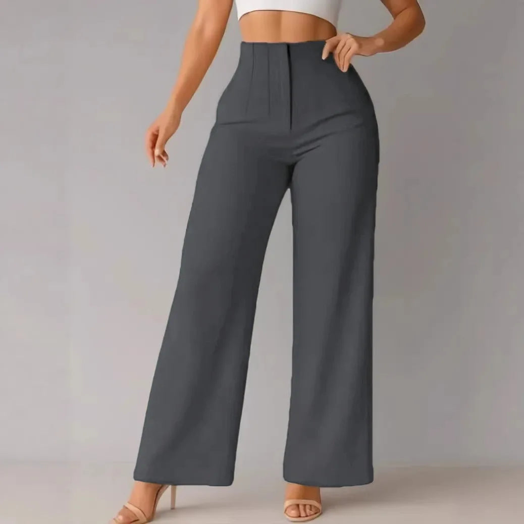Women's Wide-Leg Pants Broad Upper Edge Front Pleats – Client Meeting