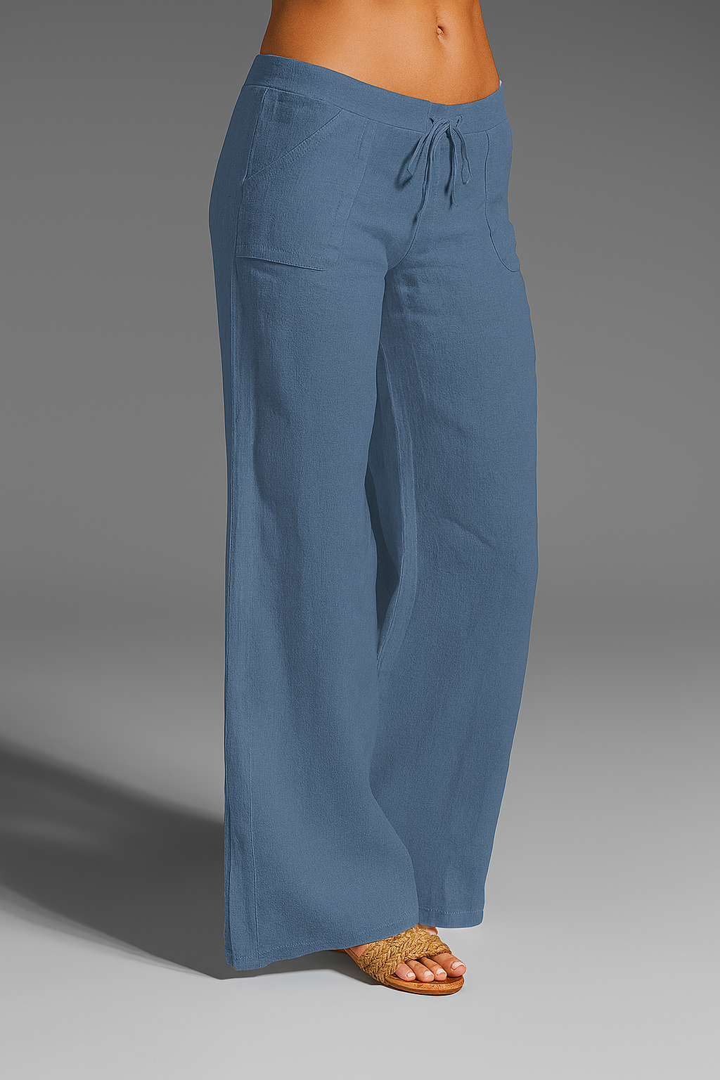Women's Wide Leg Pants Patch Pocket Tie Front Full Length – Boardwalk