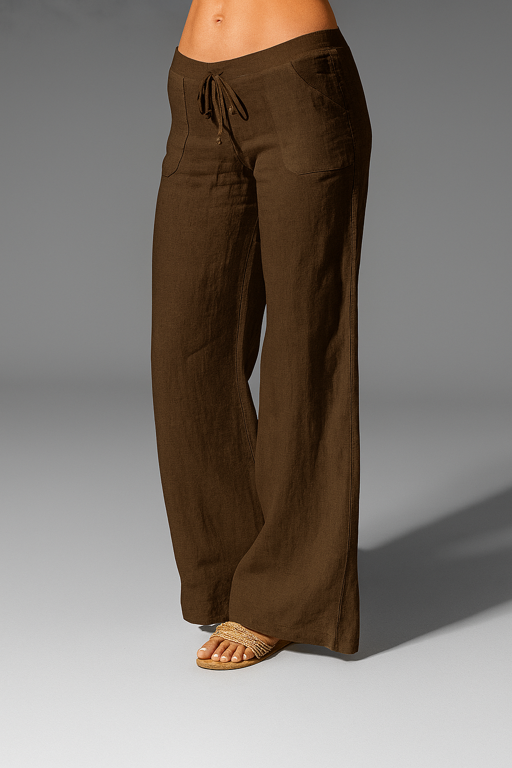Women's Wide Leg Pants Patch Pocket Tie Front Full Length – Boardwalk