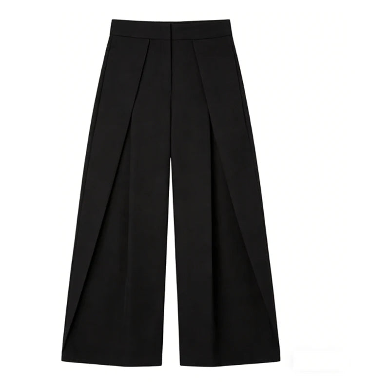 Women's Wide-Leg Pants Pleated Front Full Length – Office Presentation