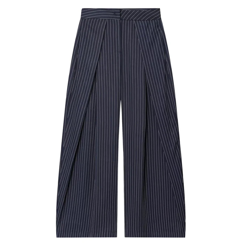 Women's Wide-Leg Pants Pleated Front Full Length – Office Presentation