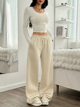 Women's Wide Leg Sweatpants Drawstring Waist – Comfort Wear