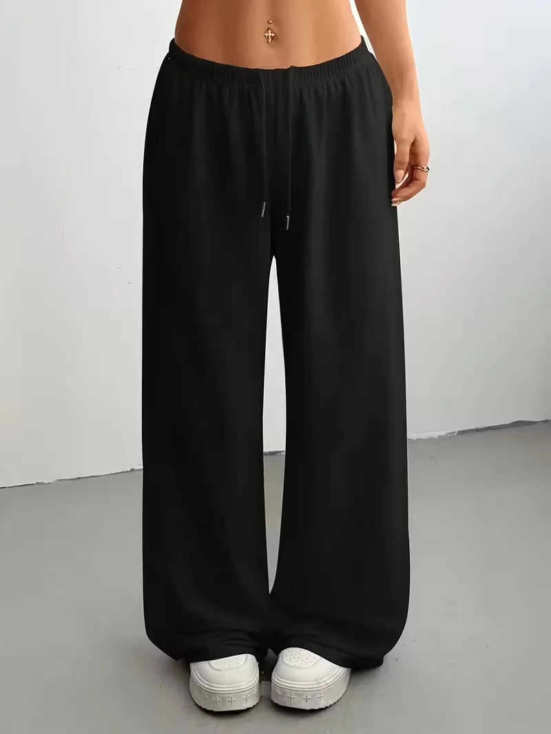 Women's Wide Leg Sweatpants Drawstring Waist – Comfort Wear