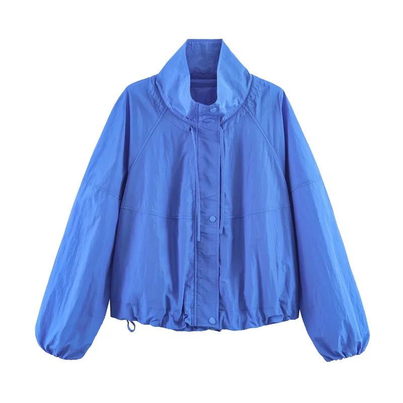 Women's Windbreaker Jacket Stand Collar Raglan Sleeve – Travel Days