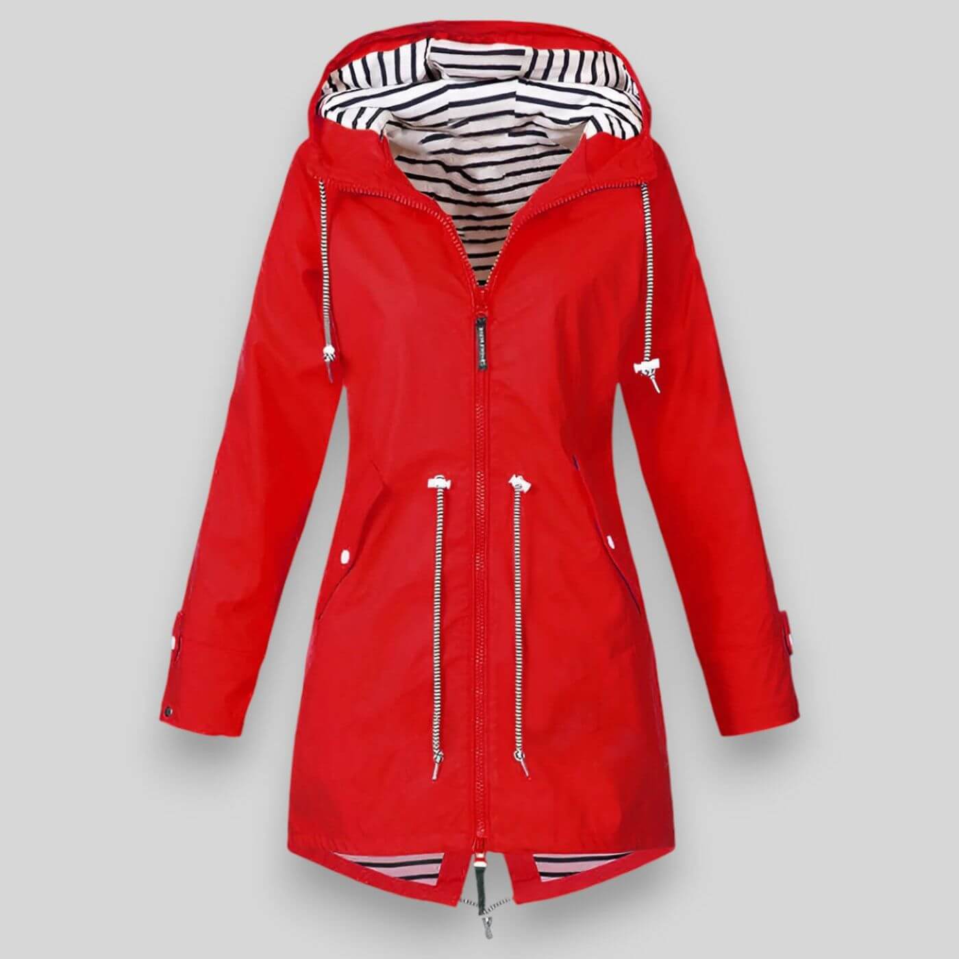 Women's Windbreaker Rain Jacket Hooded Full Zip Mid-Thigh – Seasonal Weather Wear