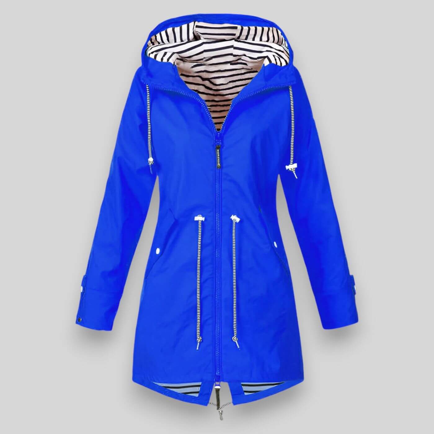 Women's Windbreaker Rain Jacket Hooded Full Zip Mid-Thigh – Seasonal Weather Wear