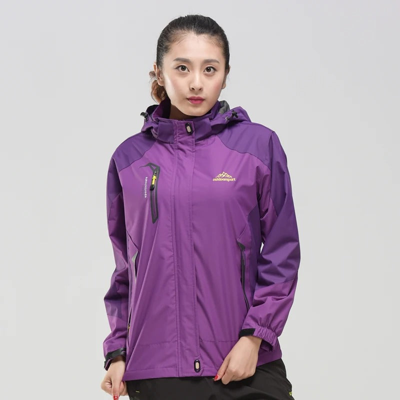 Women's Windbreaker Rain Jacket Hooded High Collar Zip – Outdoor Gear