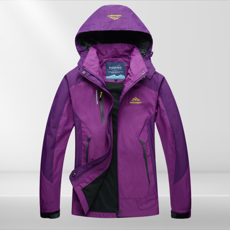 Women's Windbreaker Rain Jacket Hooded High Collar Zip – Outdoor Gear