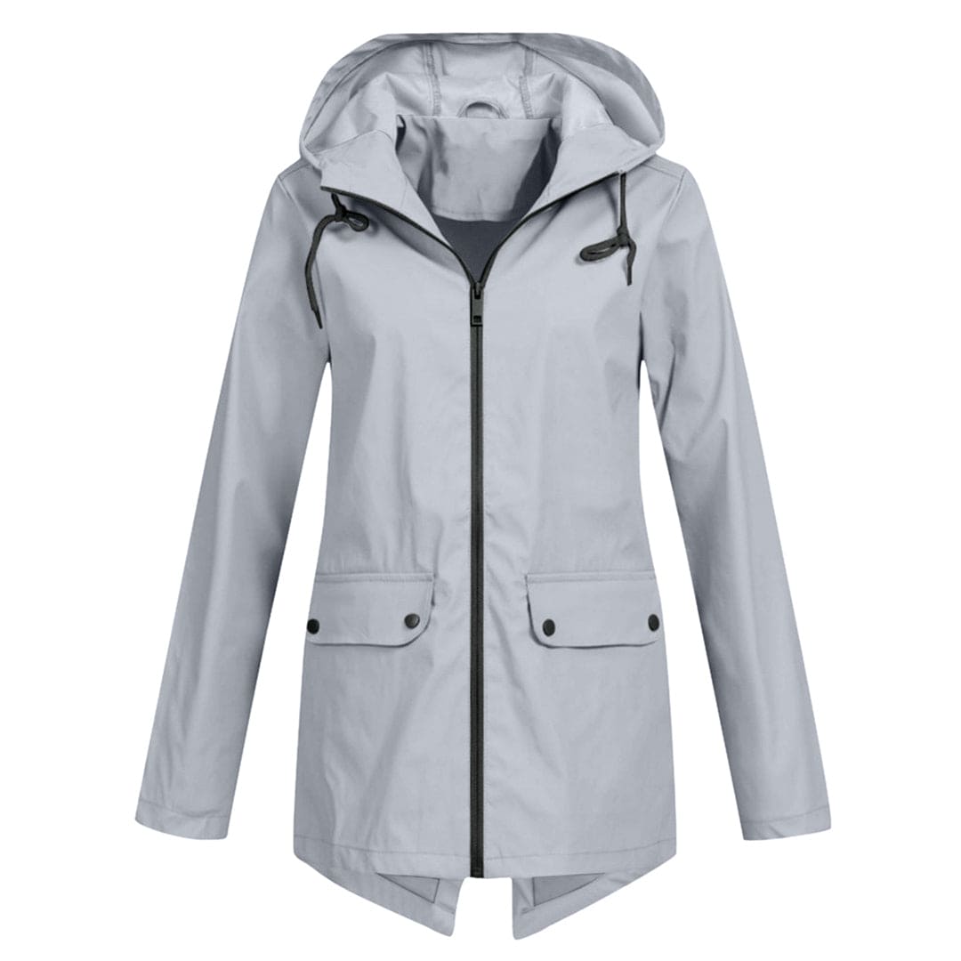 Women's Windbreaker Rain Jacket Hooded Zip Front High Collar – Outdoor Wear