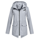 Women's Windbreaker Rain Jacket Hooded Zip Front High Collar – Outdoor Wear