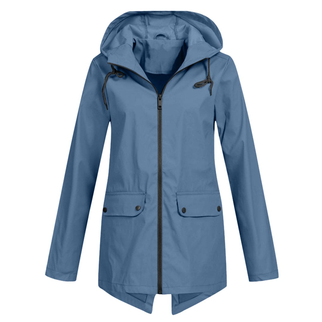 Women's Windbreaker Rain Jacket Hooded Zip Front High Collar – Outdoor Wear