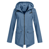 Women's Windbreaker Rain Jacket Hooded Zip Front High Collar – Outdoor Wear