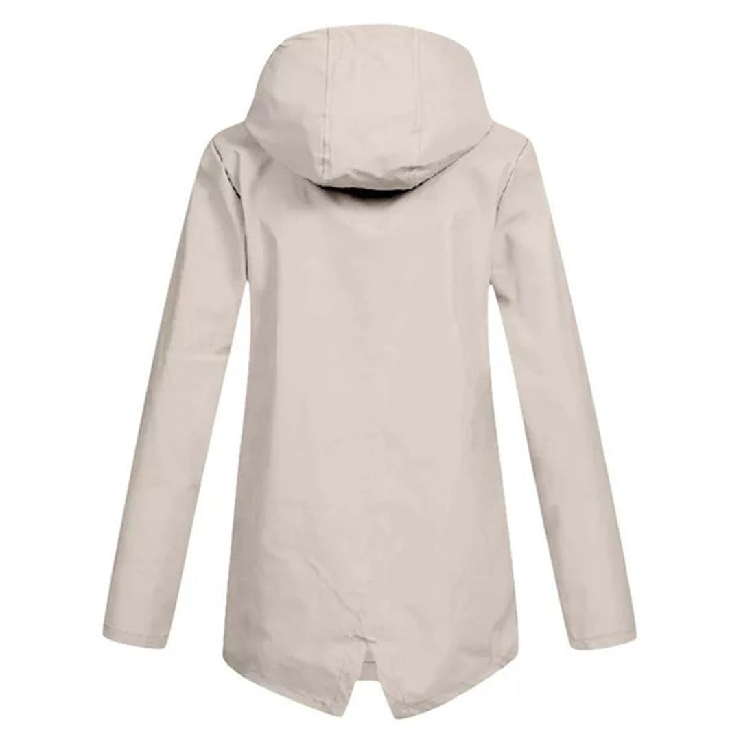 Women's Windbreaker Rain Jacket Hooded Zip Front High Collar – Outdoor Wear