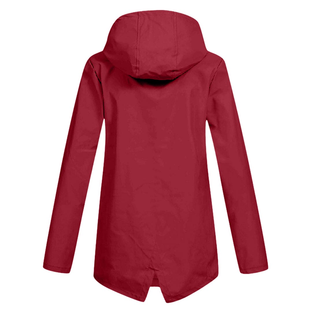 Women's Windbreaker Rain Jacket Hooded Zip Front High Collar – Outdoor Wear