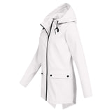 Women's Windbreaker Rain Jacket Hooded Zip Front High Collar – Outdoor Wear