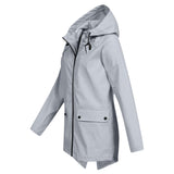 Women's Windbreaker Rain Jacket Hooded Zip Front High Collar – Outdoor Wear