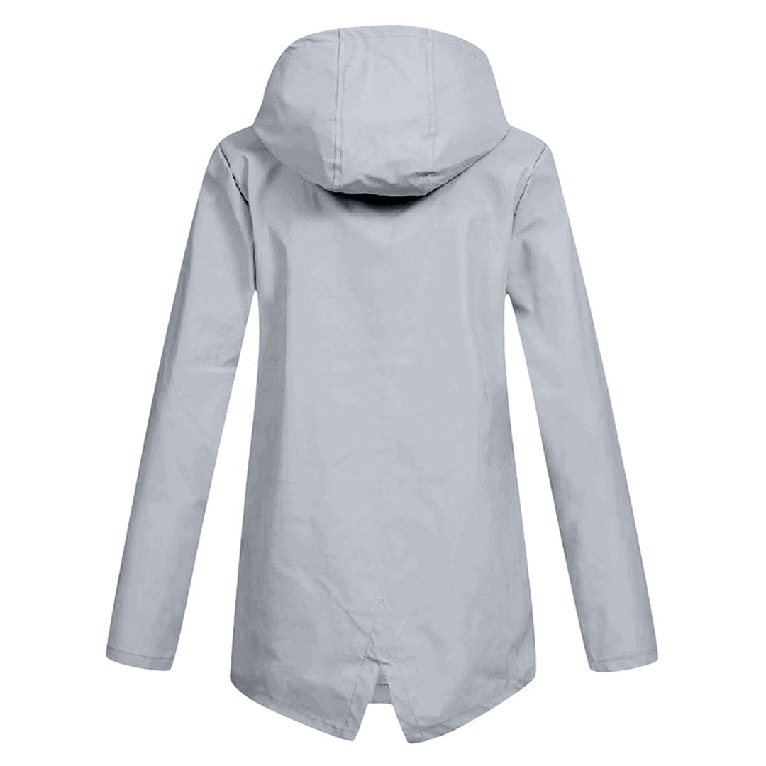 Women's Windbreaker Rain Jacket Hooded Zip Front High Collar – Outdoor Wear