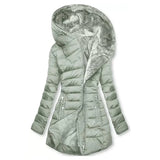 Women’s Winter Hooded Faux Fur Quilted Coat Zip Front – Snowy City Walks