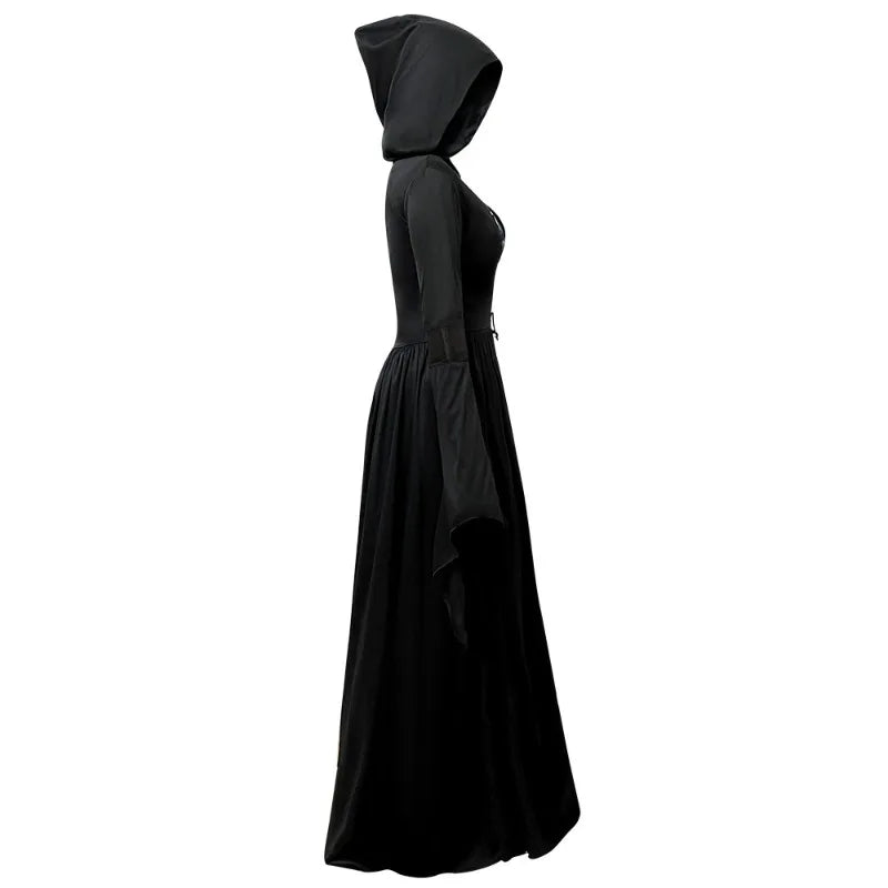 Women's Witch Dress Hooded Lace-Up Flare Sleeve – Halloween Moonlight Event