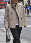 Women’s Wool Jacket Stand Collar Button Front – Gallery Visits