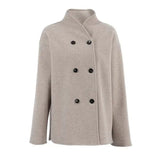 Women’s Wool Jacket Stand Collar Button Front – Gallery Visits