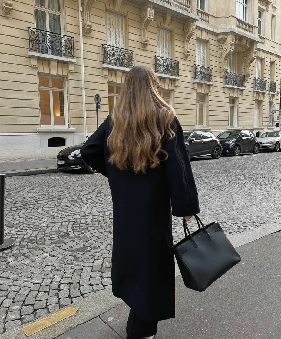 Women’s Wool Maxi Coat Double Breasted Notched Collar – Winter City Trips