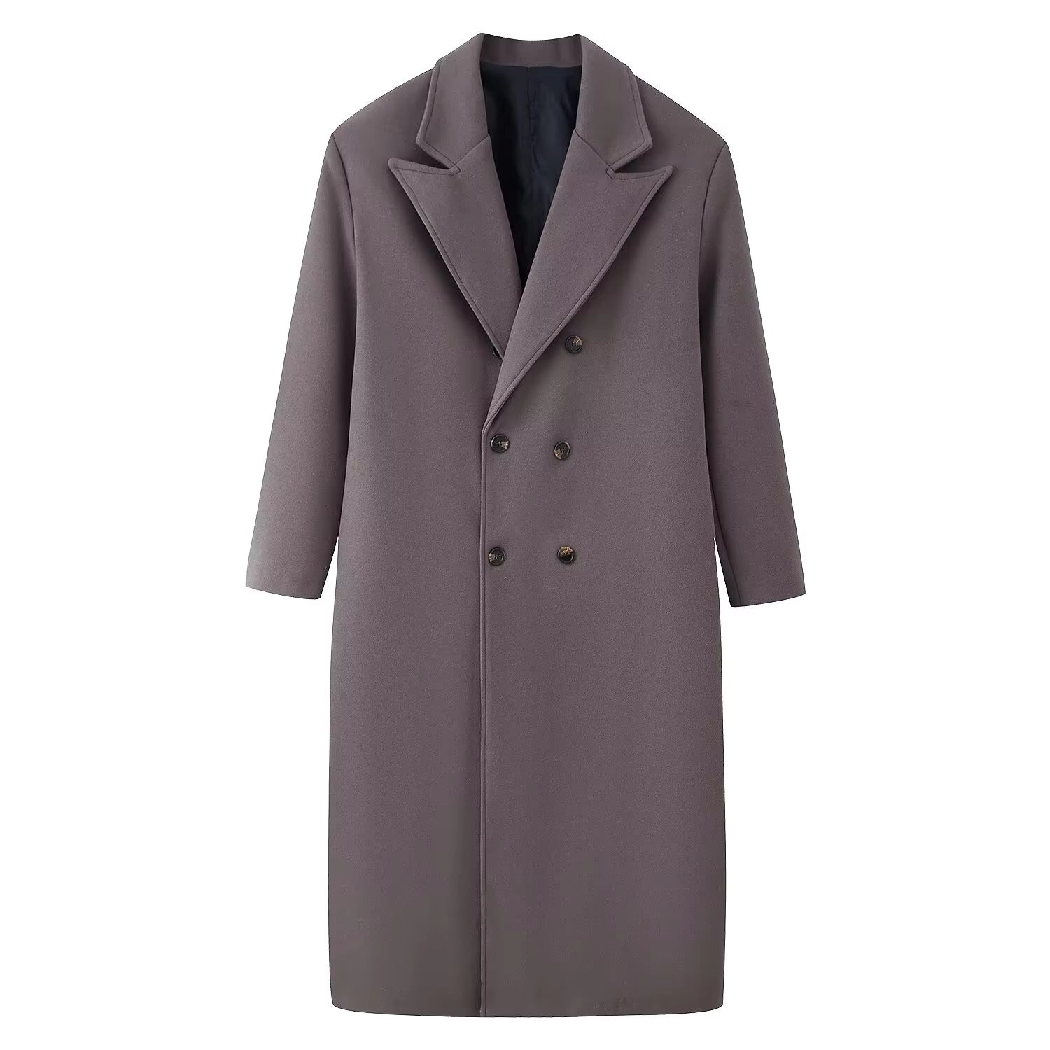 Women’s Wool Maxi Coat Double Breasted Notched Collar – Winter City Trips