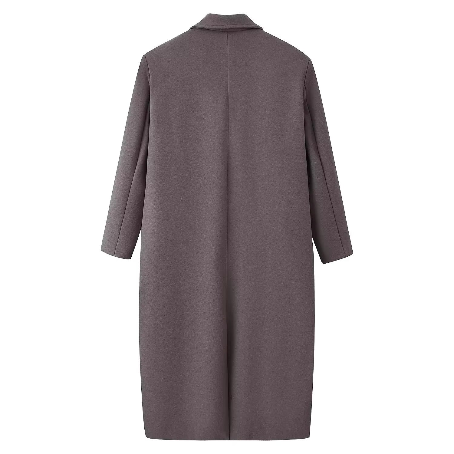 Women’s Wool Maxi Coat Double Breasted Notched Collar – Winter City Trips