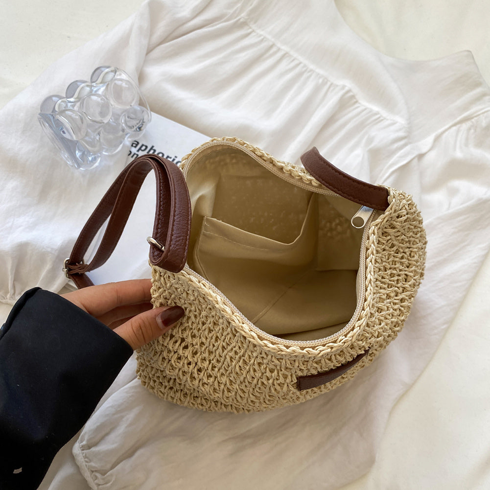 Women's Woven Crossbody Bag Flap Closure – Summer Style