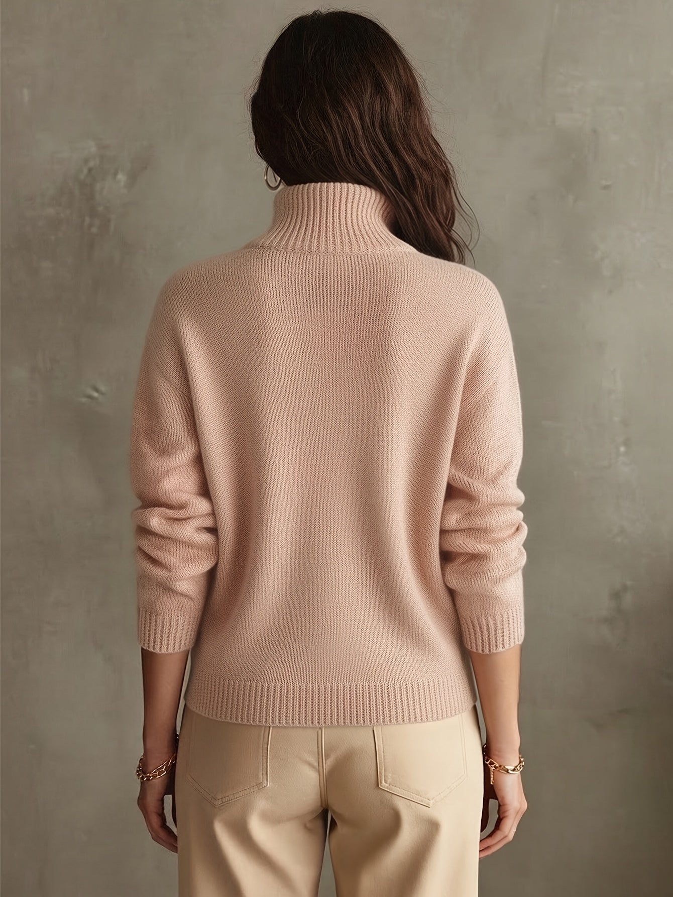 Women's Zip Sweater Stand Collar Long Sleeve Ribbed Hem – Travel Day