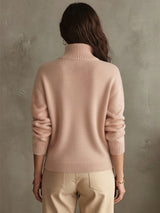 Women's Zip Sweater Stand Collar Long Sleeve Ribbed Hem – Travel Day