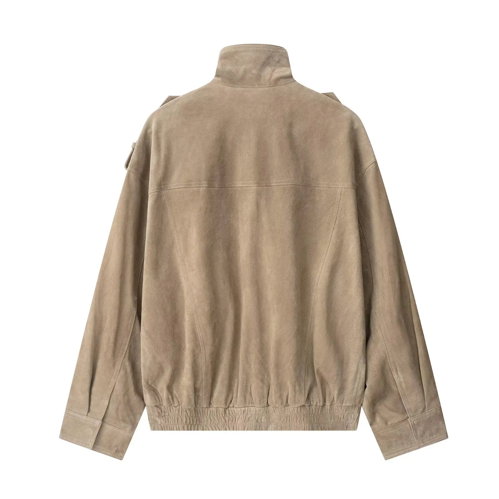 Women's Zip Up Utility Jacket Stand Collar Pocket – Date Night