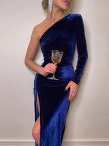 Women’s Assymetric Formal Evening Midi Dress - Cocktail Party