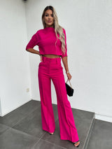Women's 2 Piece SetCropped Top Wide Leg High Neck – Cocktail Party