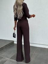 Women's 2 Piece SetCropped Top Wide Leg High Neck – Cocktail Party
