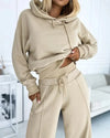 Women's 2 Piece Tracksuit Set Cropped Hoodie Wide Leg – Sporty Look