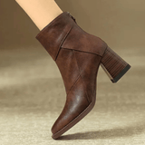 Women's Ankle Boots Block Heel Tassel Zip Rounded Toe – Office Wear