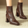 Women's Ankle Boots Block Heel Tassel Zip Rounded Toe – Office Wear