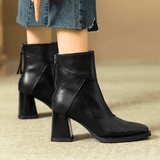 Women's Ankle Boots Block Heel Tassel Zip Rounded Toe – Office Wear