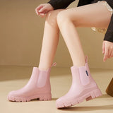 Women's Ankle Boots Chelsea Round Toe Lug Sole Pull Tabs – Daytime Outing