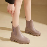 Women's Ankle Boots Chelsea Round Toe Lug Sole Pull Tabs – Daytime Outing
