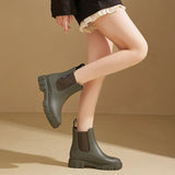 Women's Ankle Boots Chelsea Round Toe Lug Sole Pull Tabs – Daytime Outing