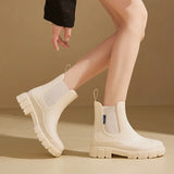 Women's Ankle Boots Chelsea Round Toe Lug Sole Pull Tabs – Daytime Outing