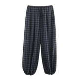 Women's Baggy Pants Plaid Drawstring Gathered Cuffs – Outdoor Market