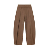 Women's Balloon Pants Pleated Front Wide Leg Tapered Hem – Work Conference