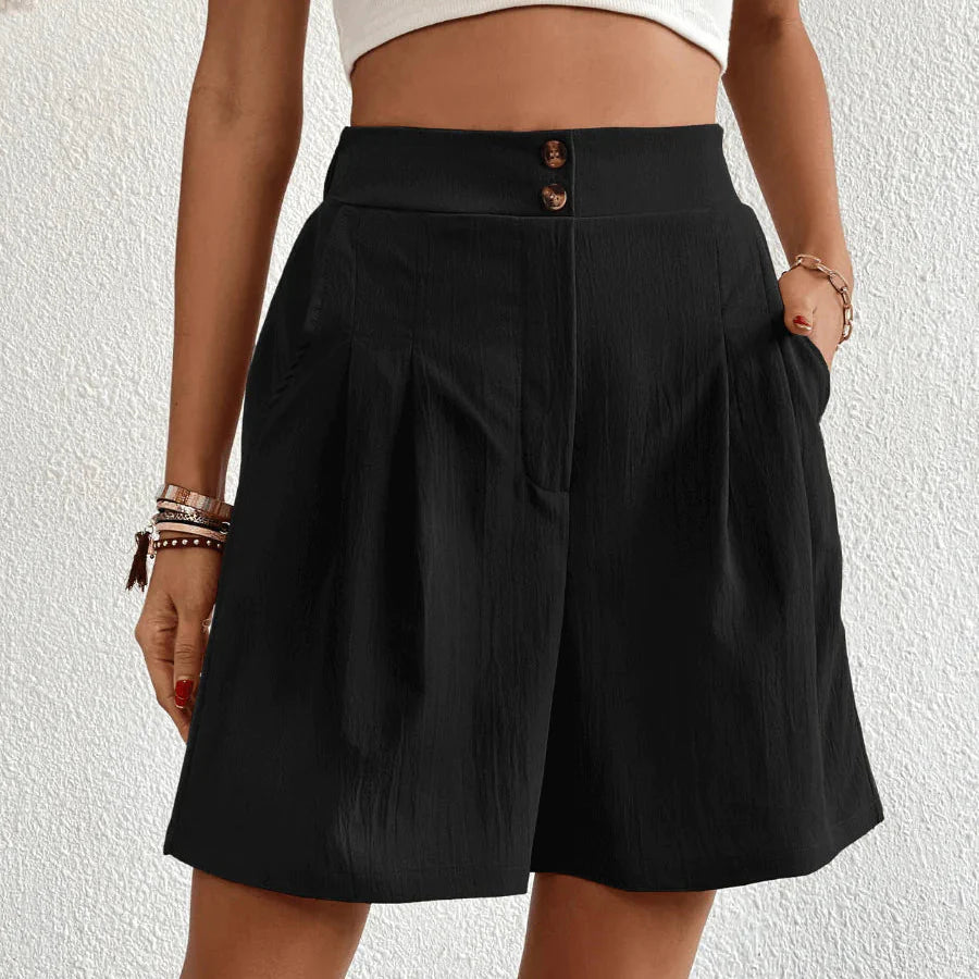 Women's Bermuda Shorts Pleated High Waist – Garden Party Summer