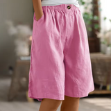 Women's Bermuda Shorts Wide Leg Side Pockets Knee Length – Summer Outings