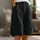 Women's Bermuda Shorts Wide Leg Side Pockets Knee Length – Summer Outings