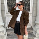 Women's Blazer Jacket Single Breasted Button Front – Office Wear